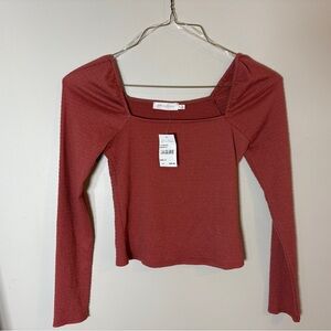 All in Favor Terracotta Long Sleeve Top